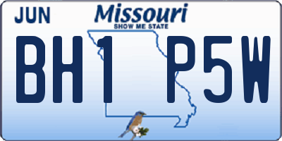 MO license plate BH1P5W