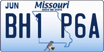 MO license plate BH1P6A