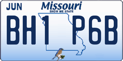 MO license plate BH1P6B