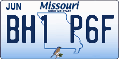 MO license plate BH1P6F