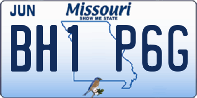 MO license plate BH1P6G