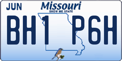MO license plate BH1P6H