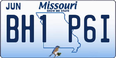 MO license plate BH1P6I