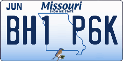 MO license plate BH1P6K