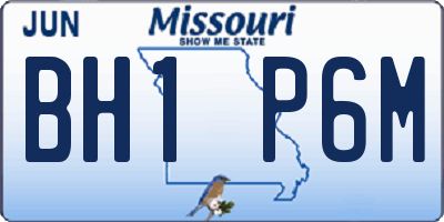 MO license plate BH1P6M