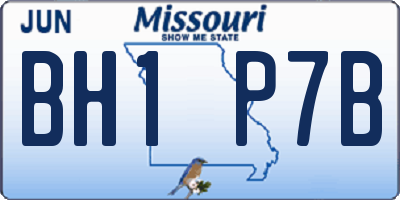 MO license plate BH1P7B