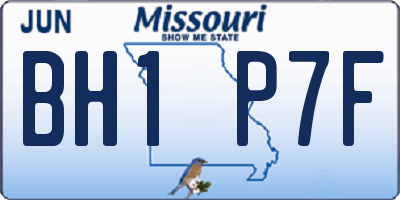 MO license plate BH1P7F