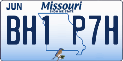 MO license plate BH1P7H