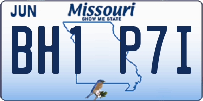 MO license plate BH1P7I