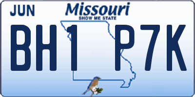 MO license plate BH1P7K