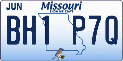MO license plate BH1P7Q