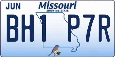 MO license plate BH1P7R