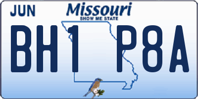 MO license plate BH1P8A
