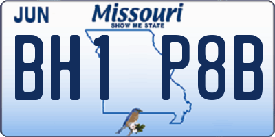 MO license plate BH1P8B