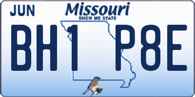 MO license plate BH1P8E