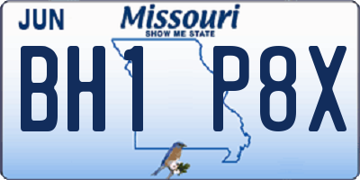 MO license plate BH1P8X