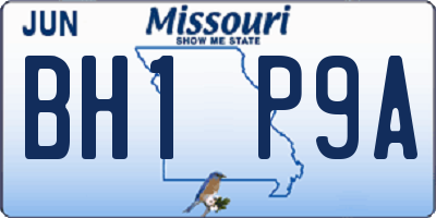 MO license plate BH1P9A