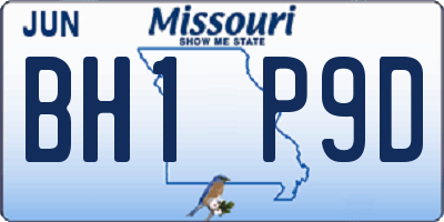 MO license plate BH1P9D