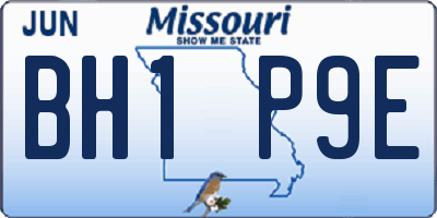 MO license plate BH1P9E