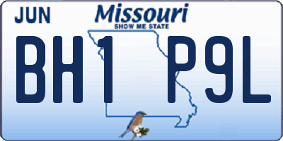 MO license plate BH1P9L