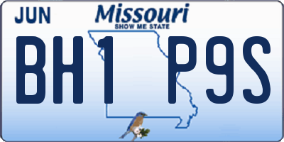 MO license plate BH1P9S