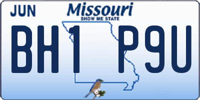 MO license plate BH1P9U
