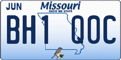 MO license plate BH1Q0C