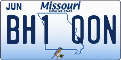 MO license plate BH1Q0N