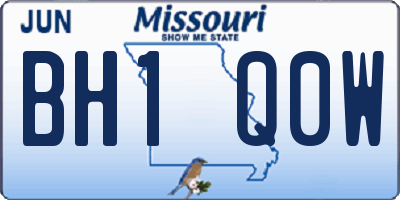 MO license plate BH1Q0W
