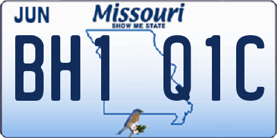 MO license plate BH1Q1C