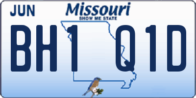 MO license plate BH1Q1D