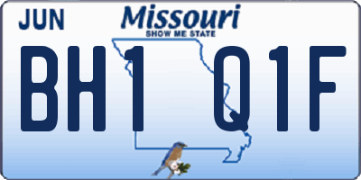 MO license plate BH1Q1F