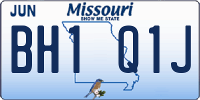 MO license plate BH1Q1J