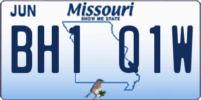 MO license plate BH1Q1W