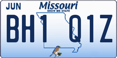 MO license plate BH1Q1Z