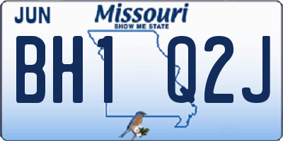 MO license plate BH1Q2J