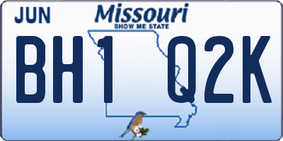 MO license plate BH1Q2K