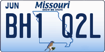 MO license plate BH1Q2L