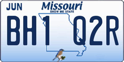 MO license plate BH1Q2R