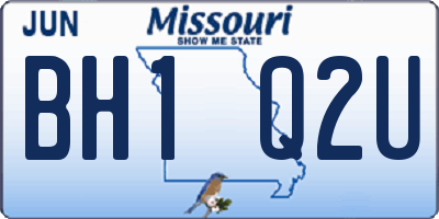 MO license plate BH1Q2U