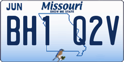 MO license plate BH1Q2V