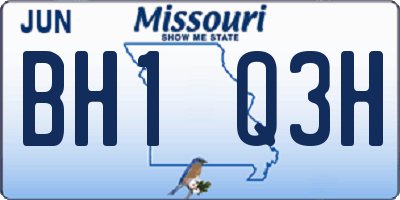 MO license plate BH1Q3H