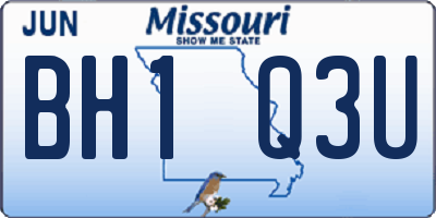 MO license plate BH1Q3U