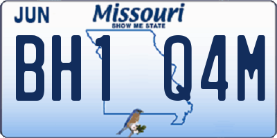 MO license plate BH1Q4M
