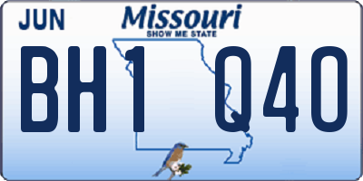 MO license plate BH1Q4O
