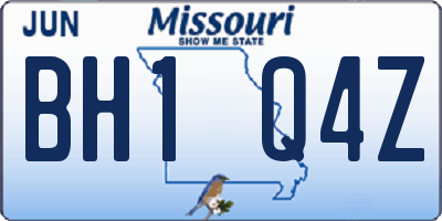 MO license plate BH1Q4Z