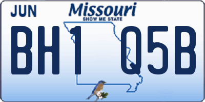 MO license plate BH1Q5B