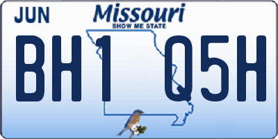 MO license plate BH1Q5H
