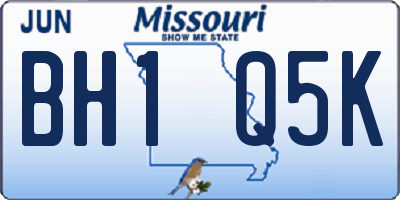 MO license plate BH1Q5K
