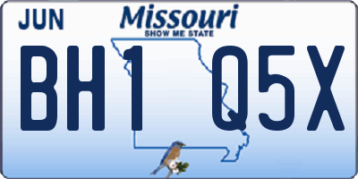 MO license plate BH1Q5X